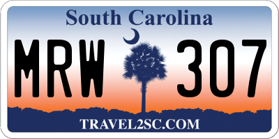 SC license plate MRW307