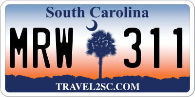SC license plate MRW311