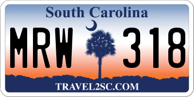 SC license plate MRW318