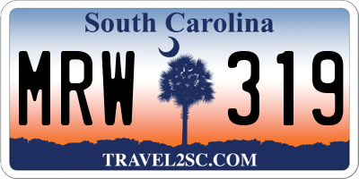 SC license plate MRW319