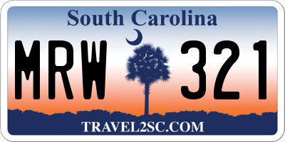 SC license plate MRW321