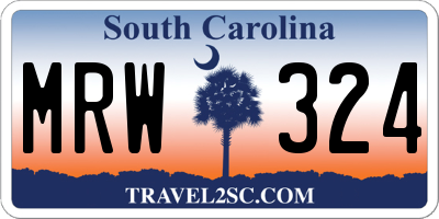 SC license plate MRW324