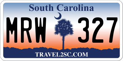 SC license plate MRW327