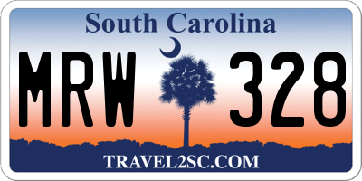 SC license plate MRW328