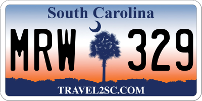 SC license plate MRW329