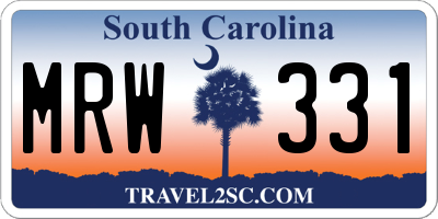SC license plate MRW331