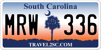 SC license plate MRW336