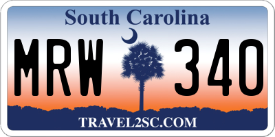 SC license plate MRW340