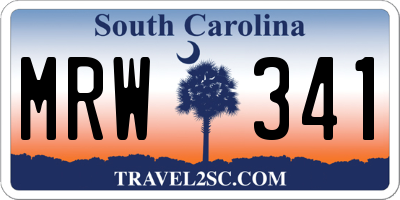 SC license plate MRW341