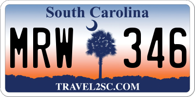 SC license plate MRW346