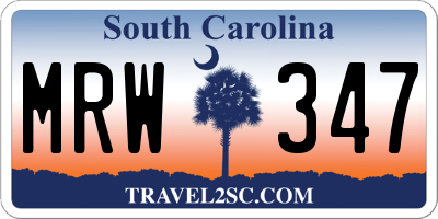 SC license plate MRW347