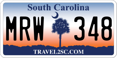 SC license plate MRW348