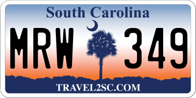 SC license plate MRW349
