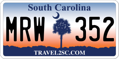 SC license plate MRW352
