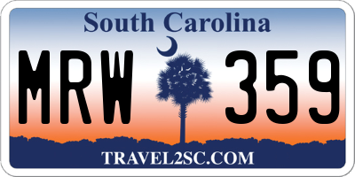 SC license plate MRW359