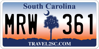 SC license plate MRW361