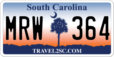 SC license plate MRW364
