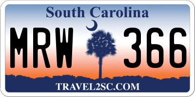 SC license plate MRW366