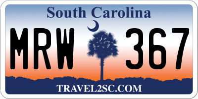 SC license plate MRW367