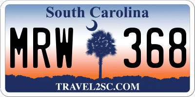SC license plate MRW368