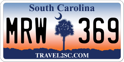 SC license plate MRW369
