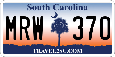 SC license plate MRW370