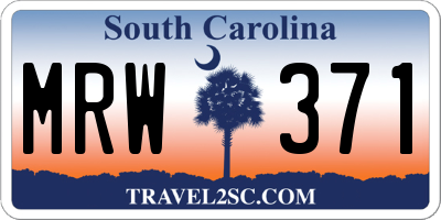 SC license plate MRW371
