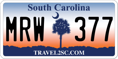 SC license plate MRW377