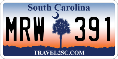 SC license plate MRW391