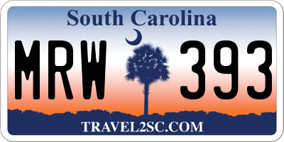 SC license plate MRW393