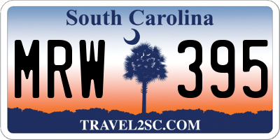 SC license plate MRW395