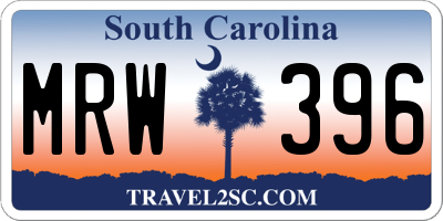 SC license plate MRW396