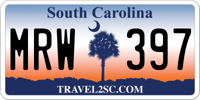 SC license plate MRW397
