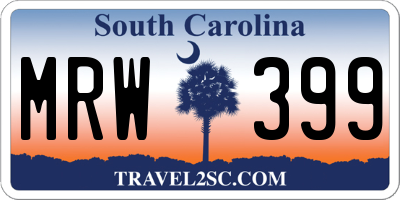 SC license plate MRW399
