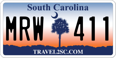 SC license plate MRW411