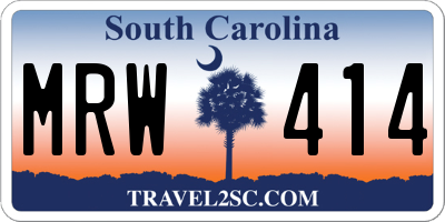 SC license plate MRW414