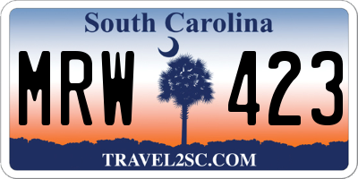SC license plate MRW423