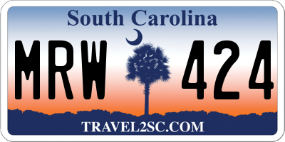 SC license plate MRW424