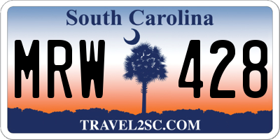 SC license plate MRW428