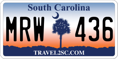SC license plate MRW436