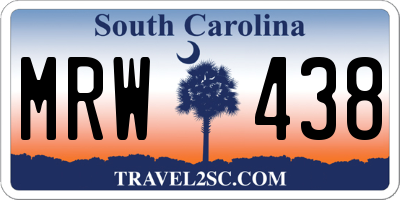 SC license plate MRW438