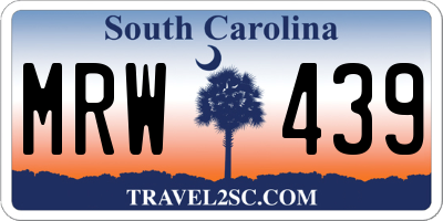 SC license plate MRW439