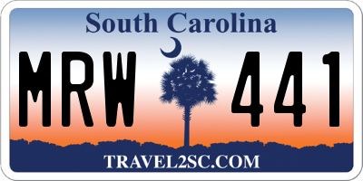 SC license plate MRW441