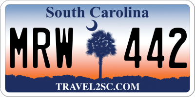SC license plate MRW442