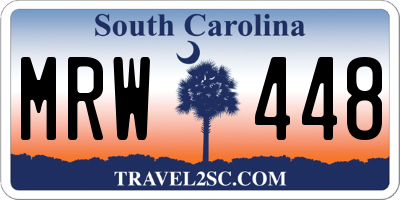 SC license plate MRW448