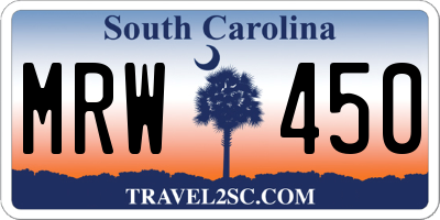 SC license plate MRW450