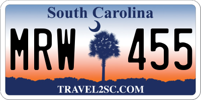 SC license plate MRW455