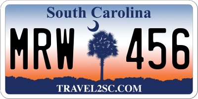 SC license plate MRW456