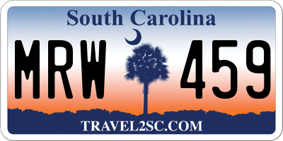 SC license plate MRW459