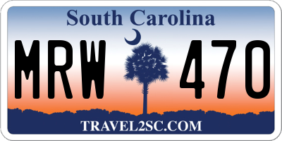 SC license plate MRW470